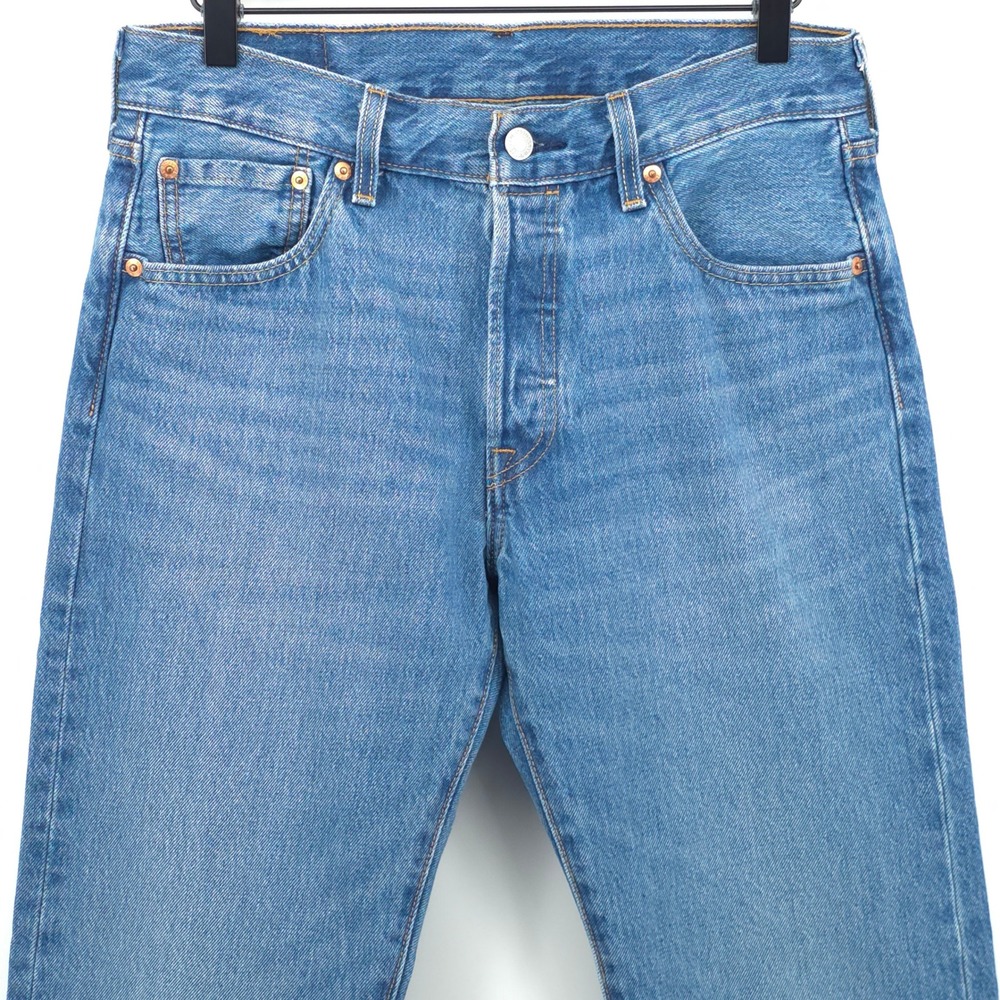 Levi's Mens Jeans 501 Original Fit 30x30 Blue Medium Wash Denim Classic Straight - Picture 2 of 12